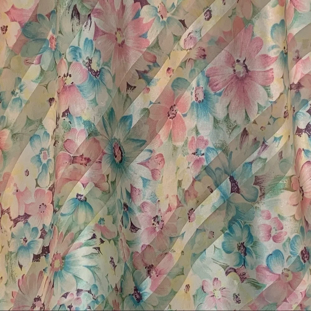 Vintage Robe & Nightgown Peignoir Set Floral Small Cinema Etoile